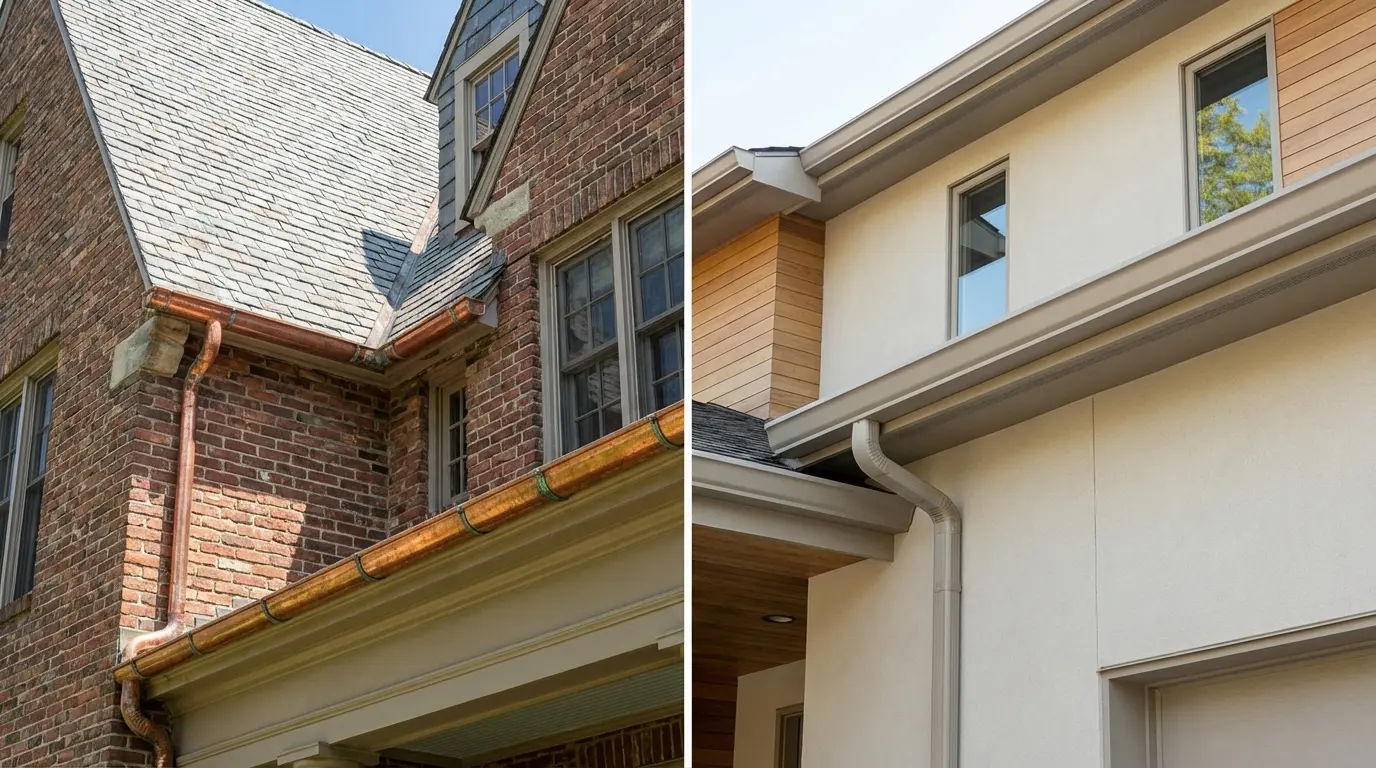 Copper Gutters vs. Aluminum Gutters Copper Gutters vs. Aluminum Gutters